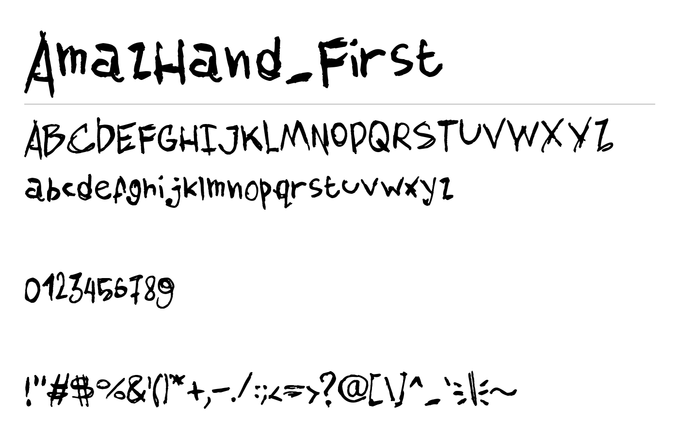 AmazHand_First Font preview