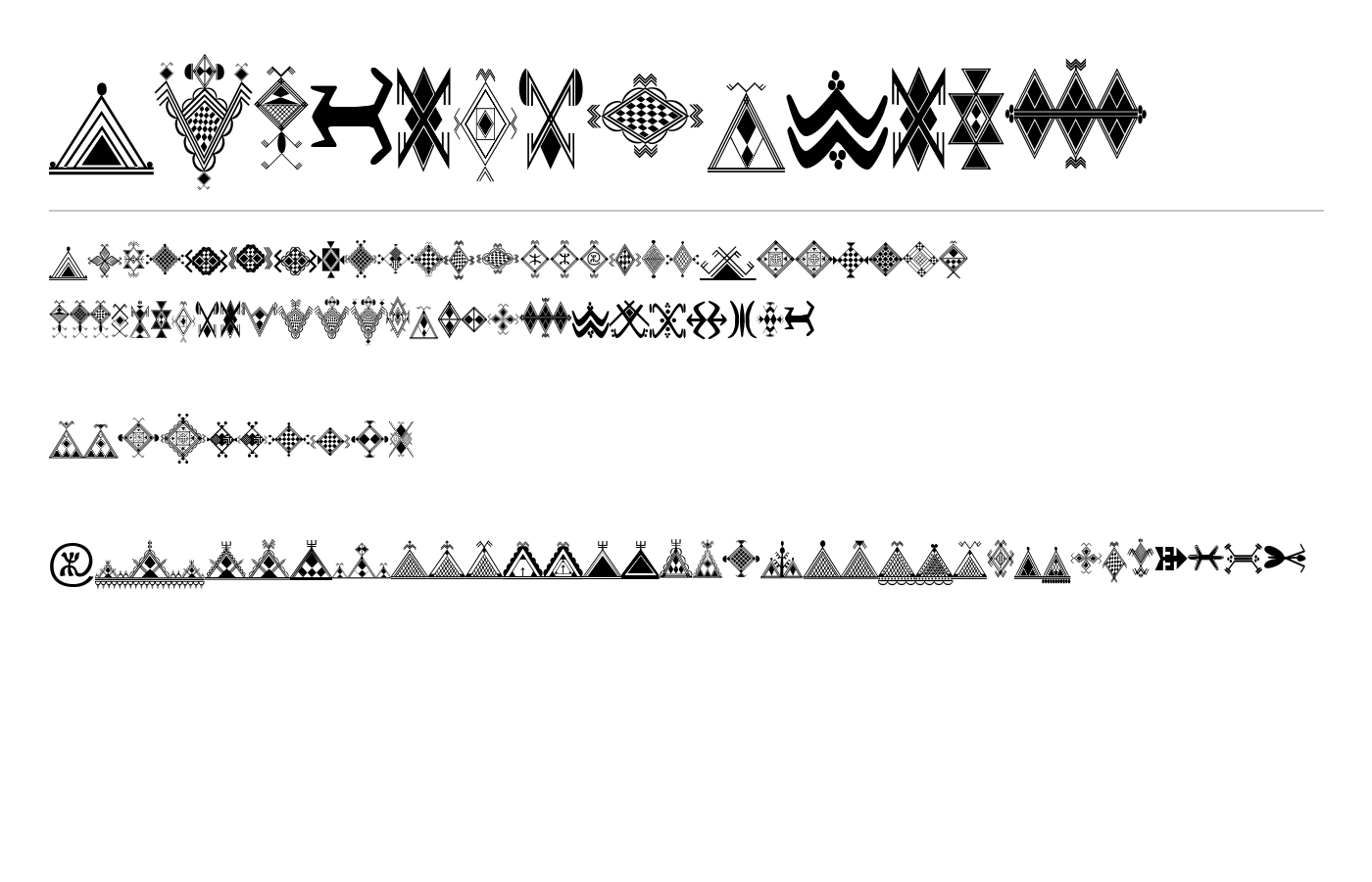 Amazigh Motifs Font preview