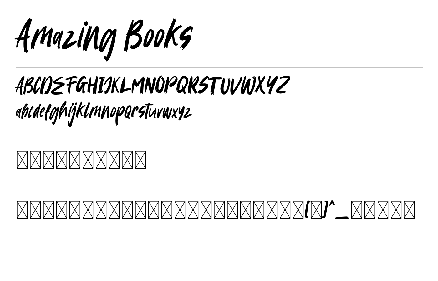 Amazing Books Font preview