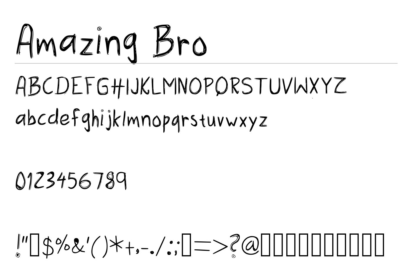 Amazing Bro Font preview
