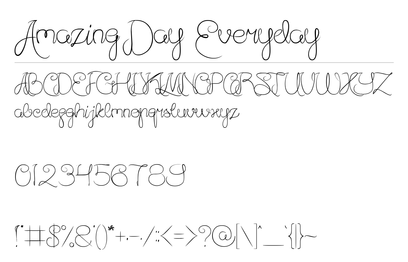 Amazing Day Everyday Font preview