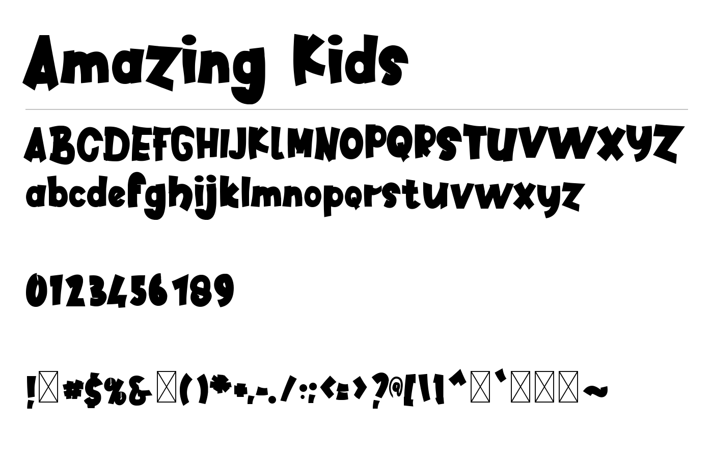 Amazing Kids Font preview