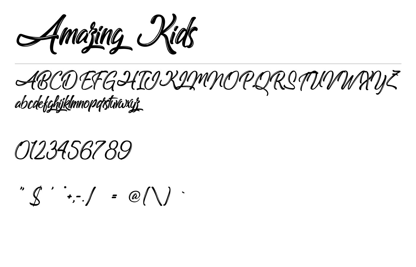 Amazing Kids Font preview