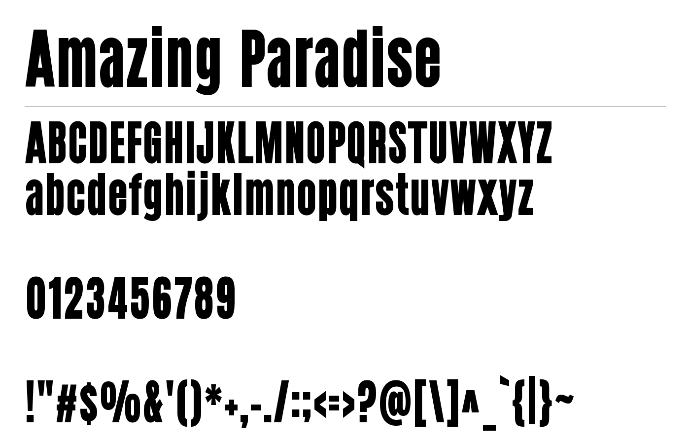 Amazing Paradise Font preview