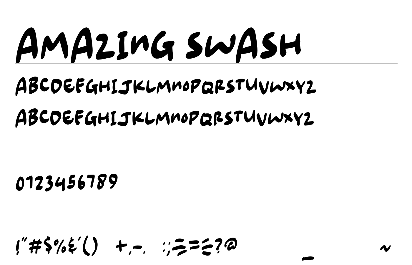 Amazing Swash Font preview