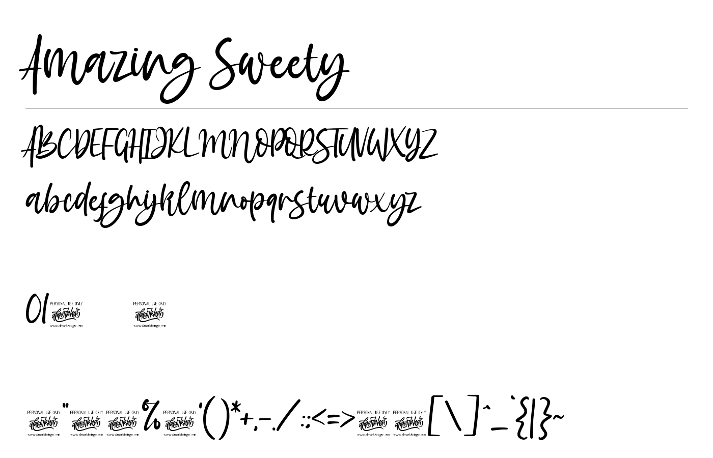 Amazing Sweety Font preview