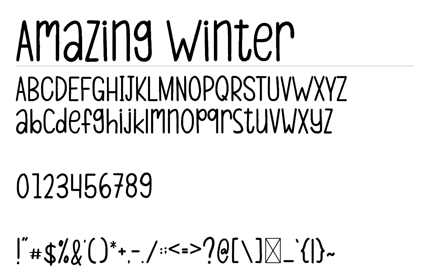 Amazing Winter Font preview