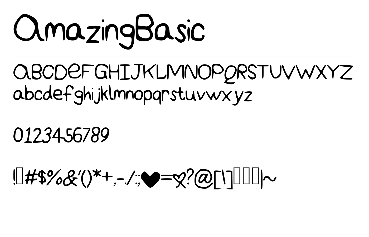 AmazingBasic Font preview
