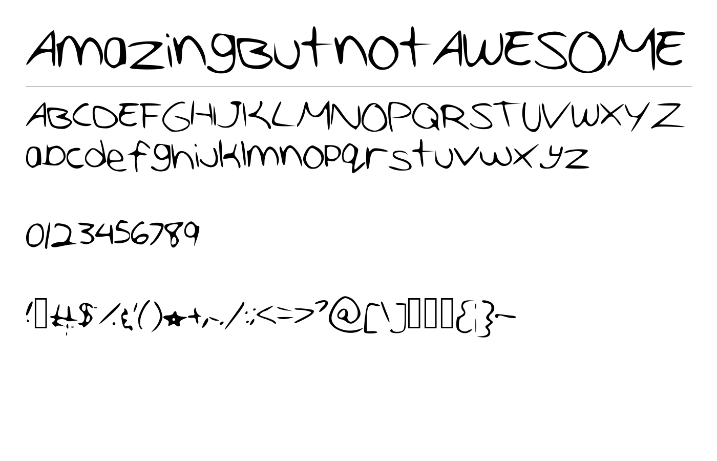 AmazingButnotAWESOME Font preview