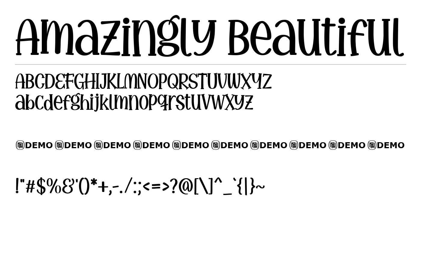 Amazingly Beautiful Font preview