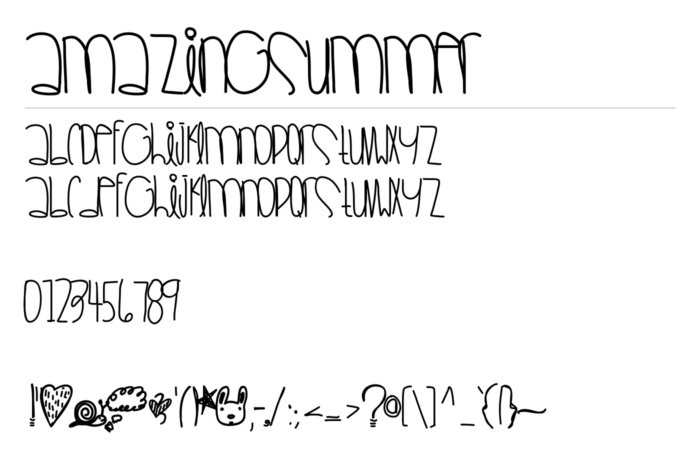 AmazingSummer Font preview