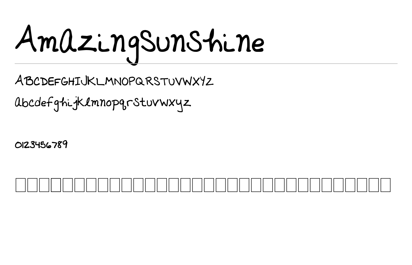 AmazingSunshine Font preview