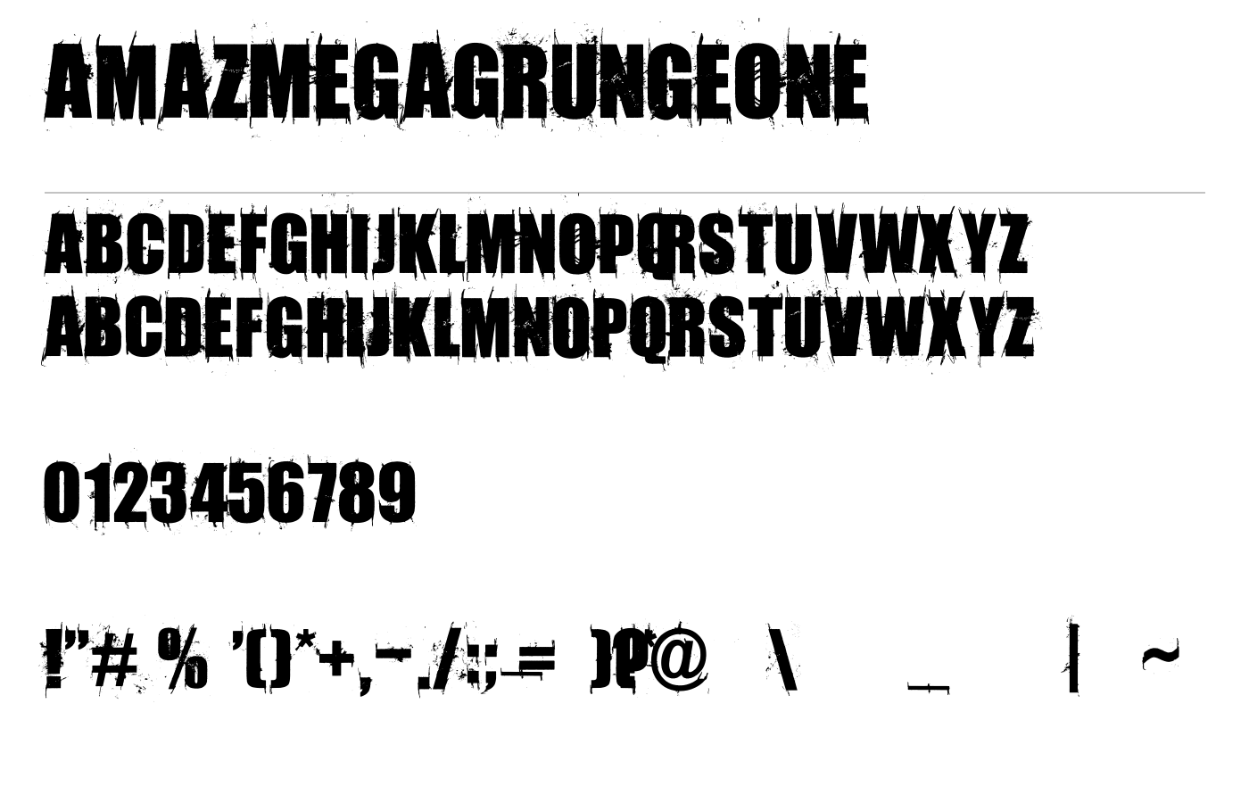 AmazMegaGrungeOne Font preview