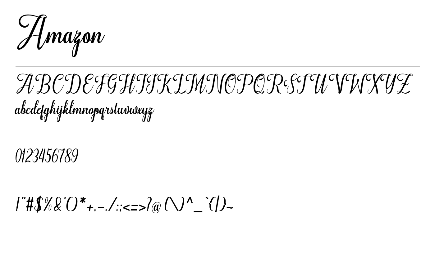 Amazon Font preview