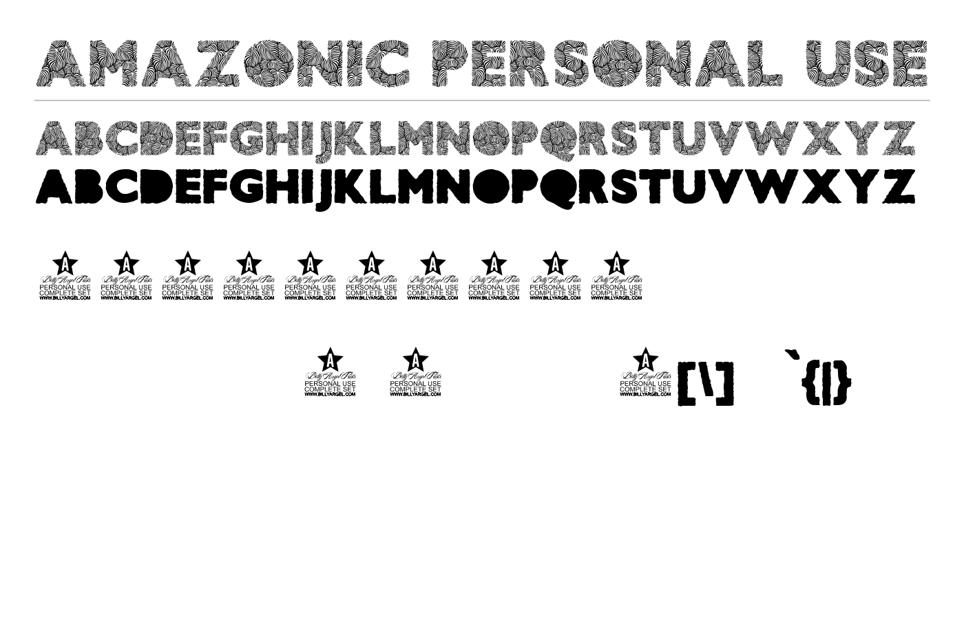 AMAZONIC PERSONAL USE Font preview
