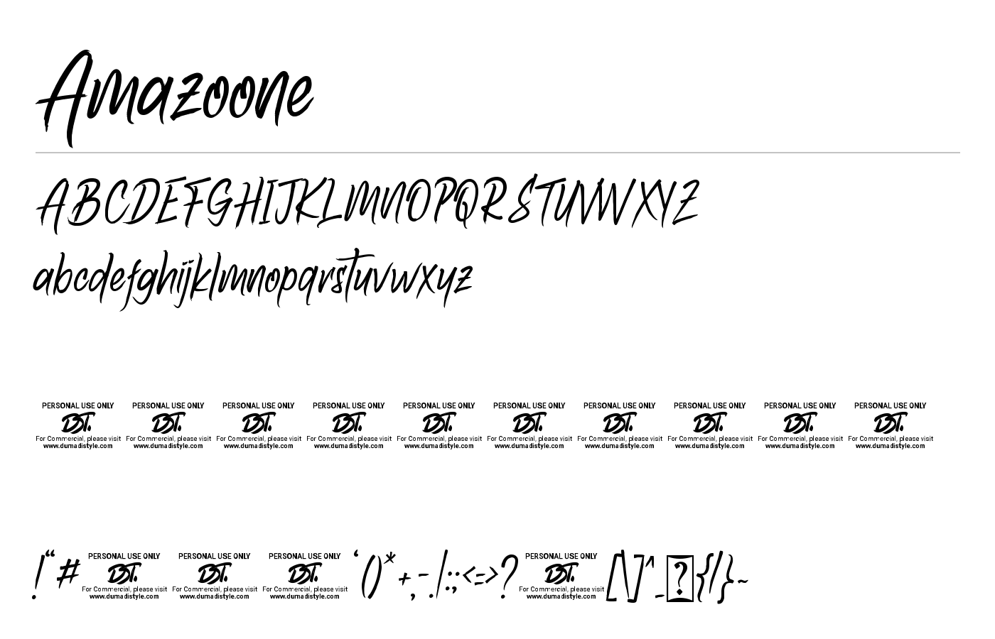 Amazoone Font preview