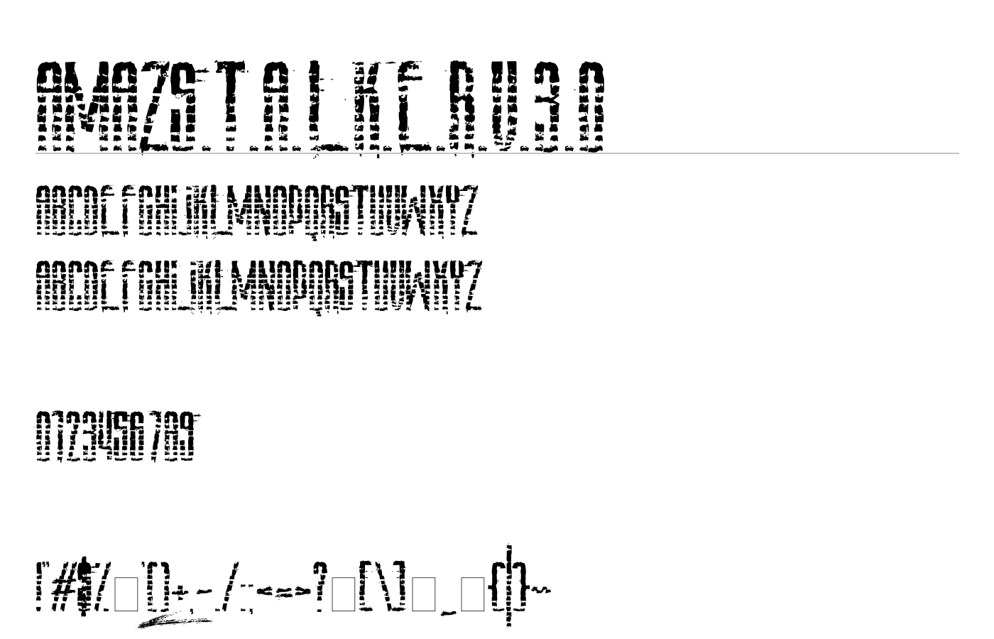 AmazS.T.A.L.K.E.R.v.3.0 Font preview