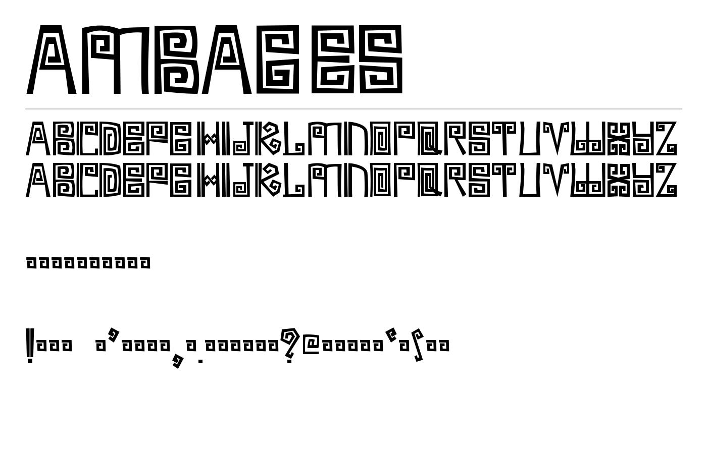 Ambages Font preview