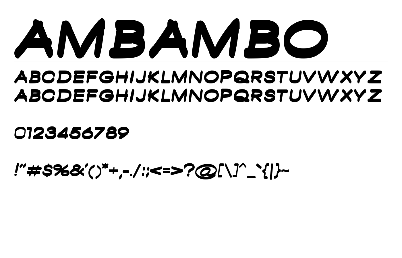 Ambambo Font preview