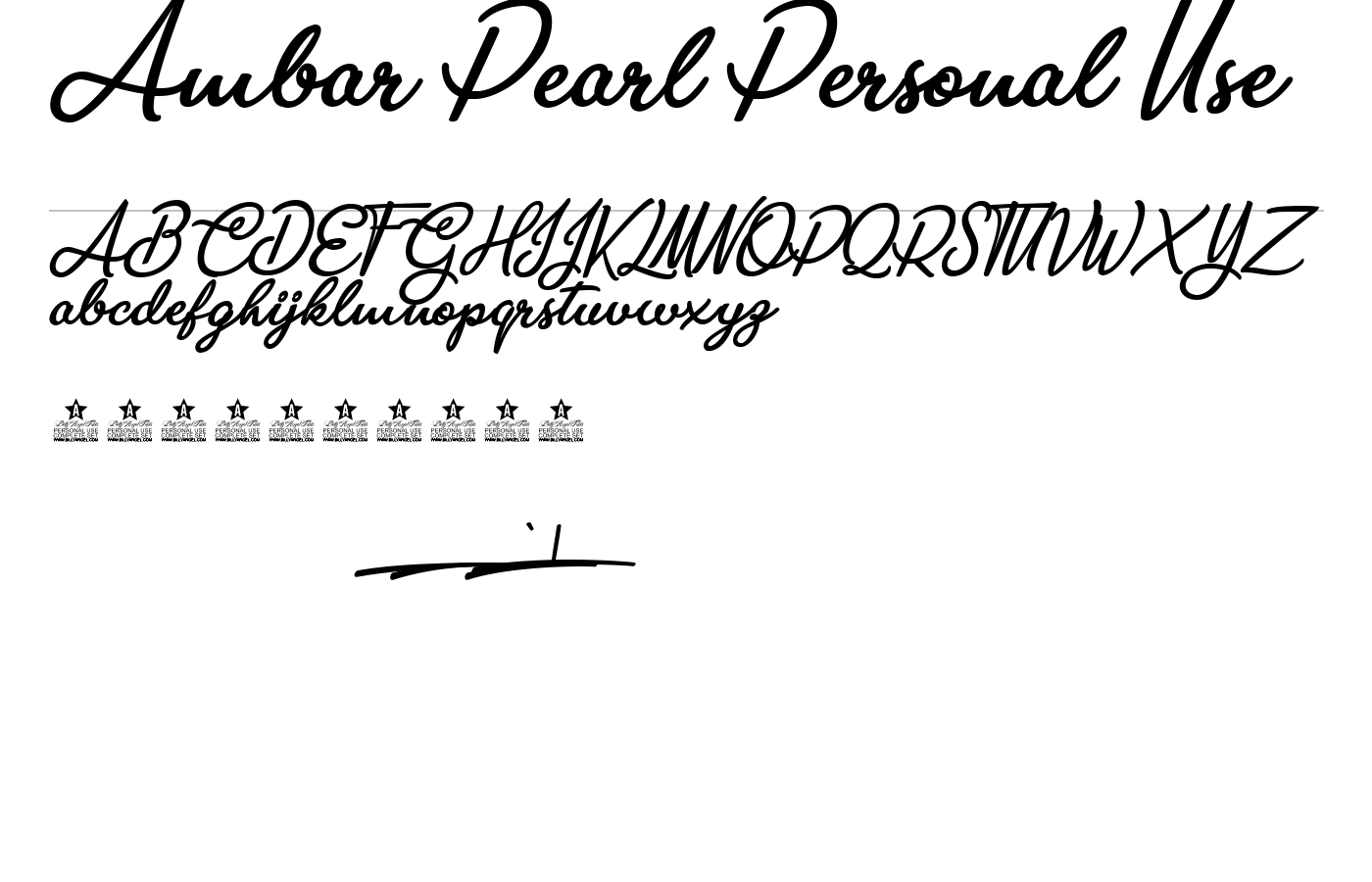 Ambar Pearl Personal Use Font preview