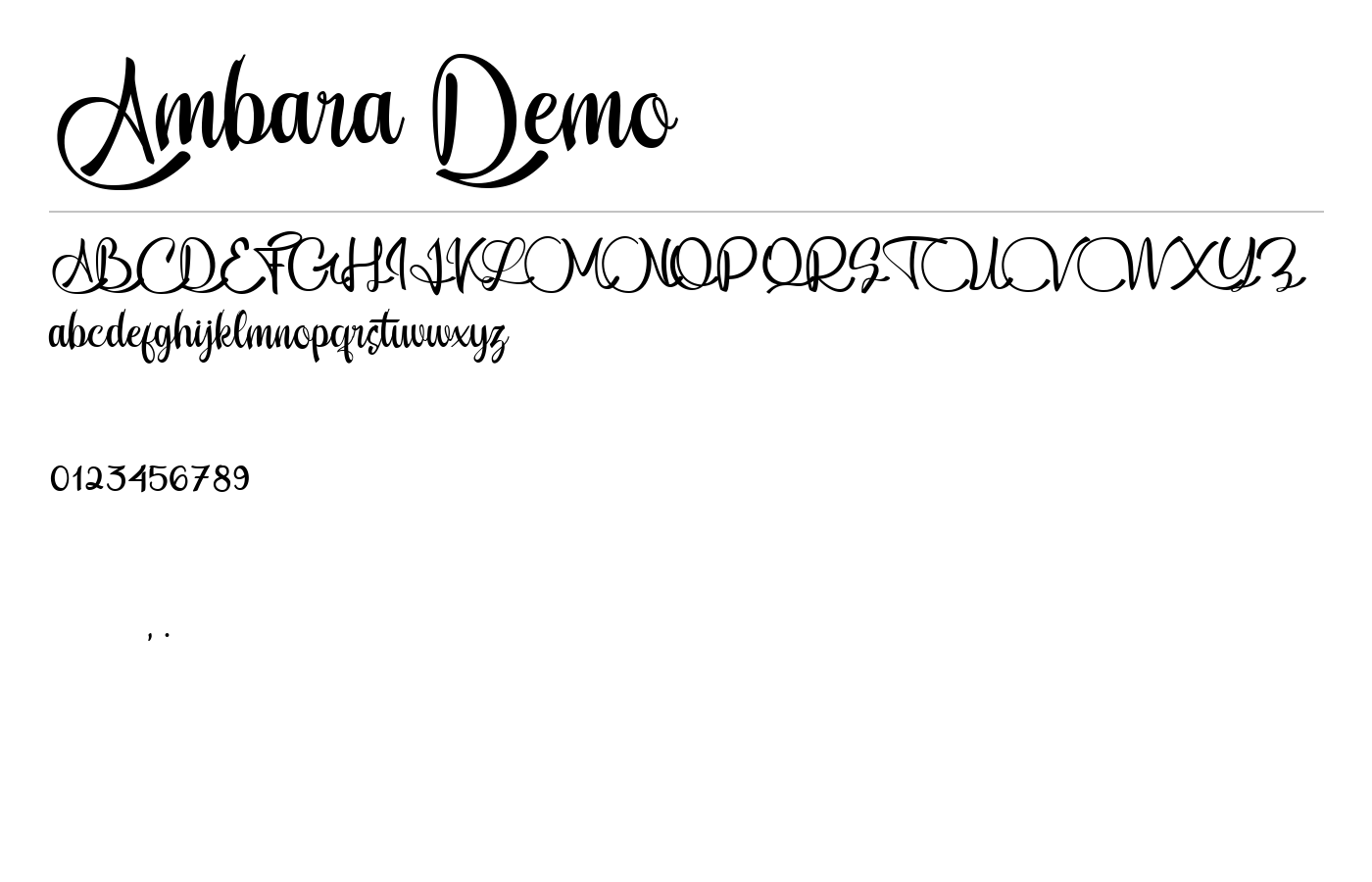 Ambara_Demo Font preview
