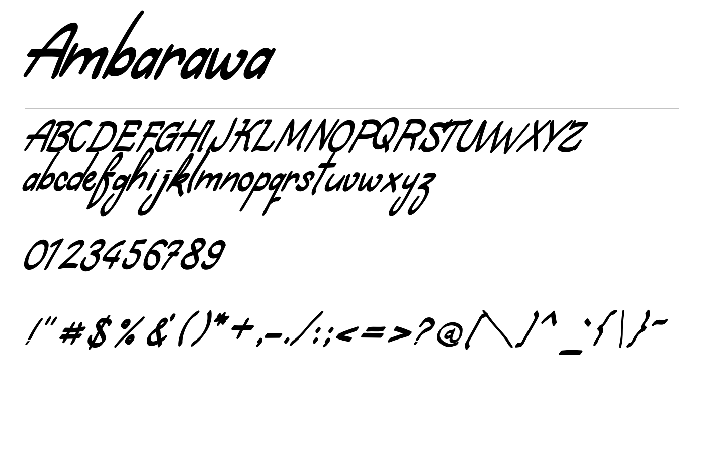 Ambarawa Font preview