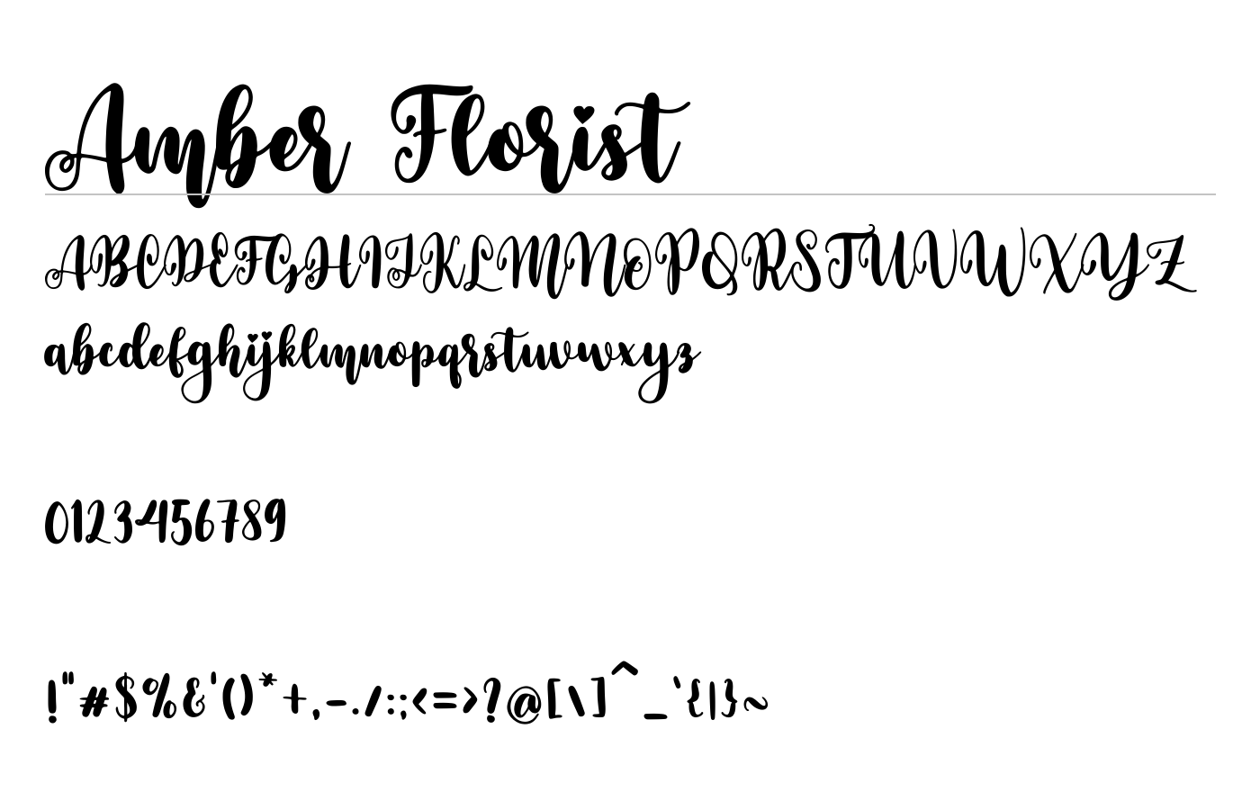 Amber Florist Font preview