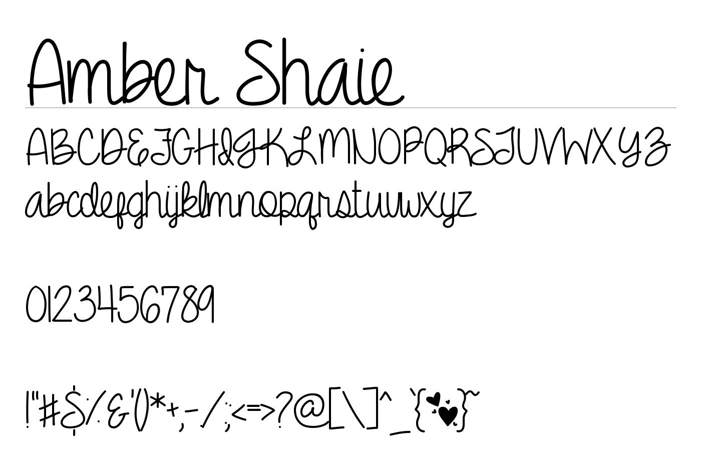 Amber Shaie Font preview