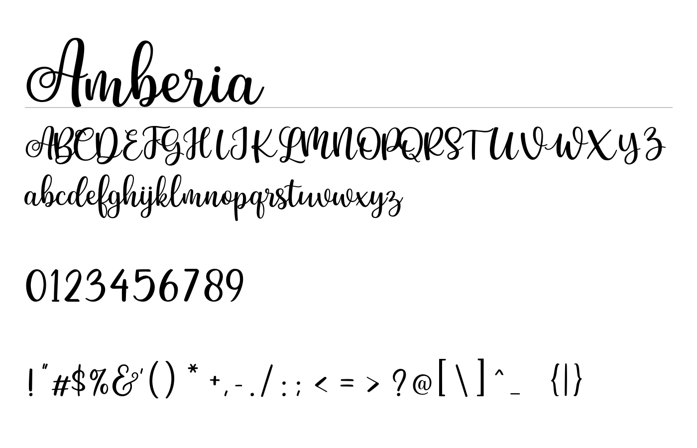 Amberia Font preview