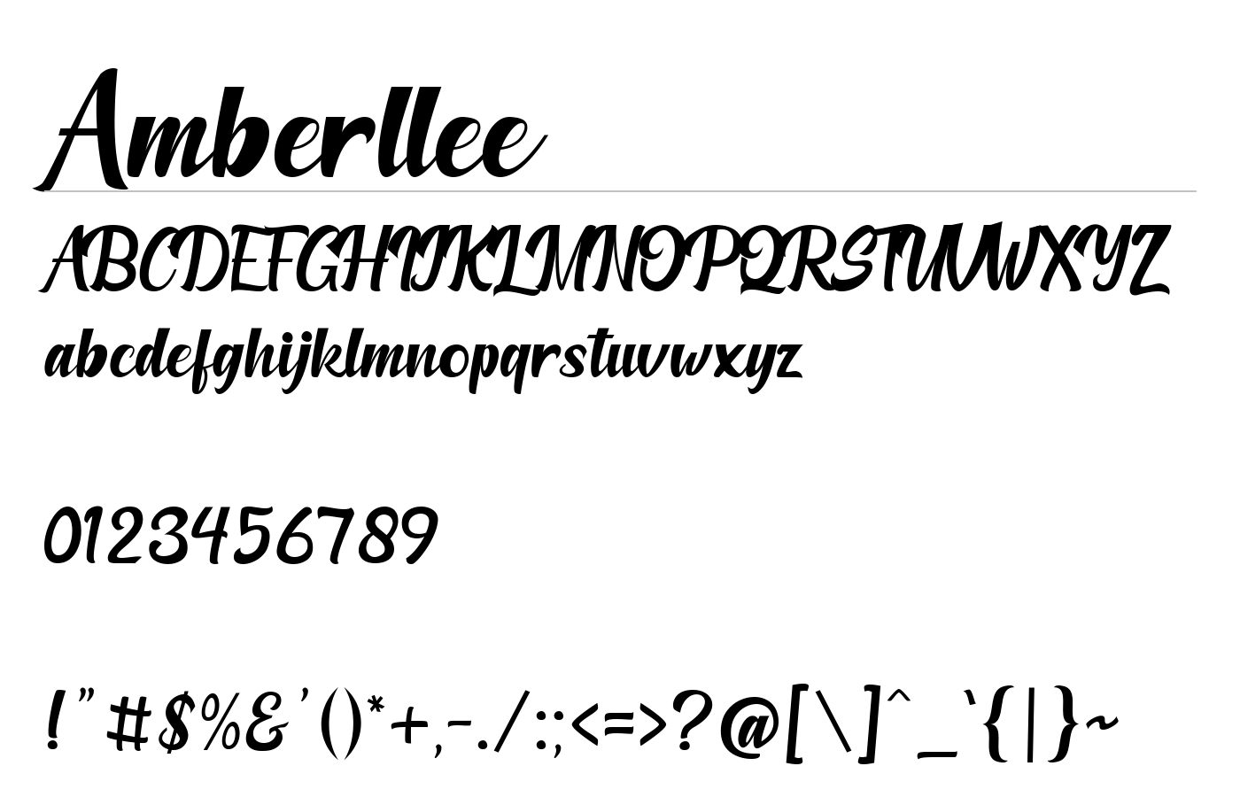 Amberllee Font preview