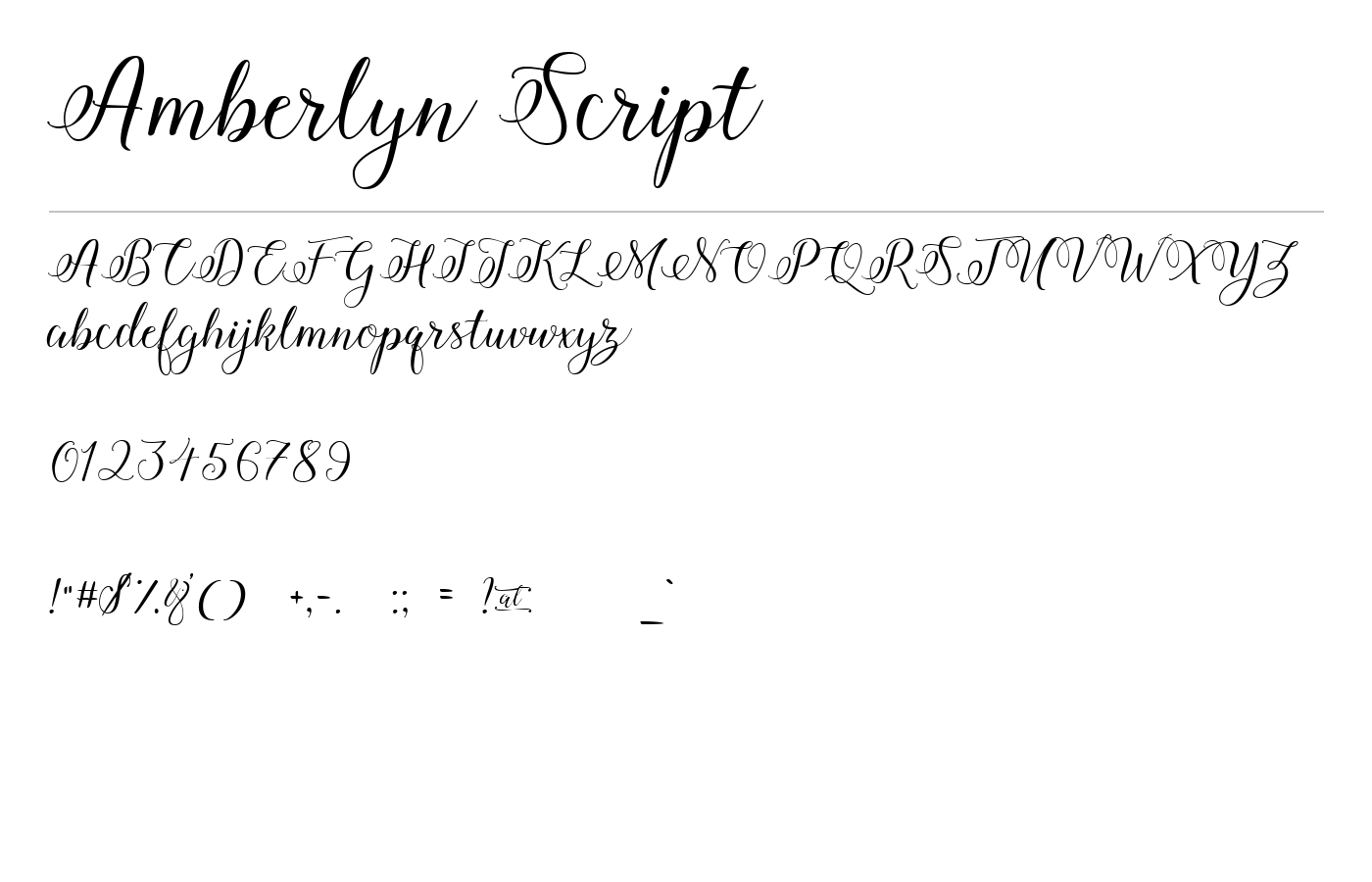 Amberlyn Script Font preview