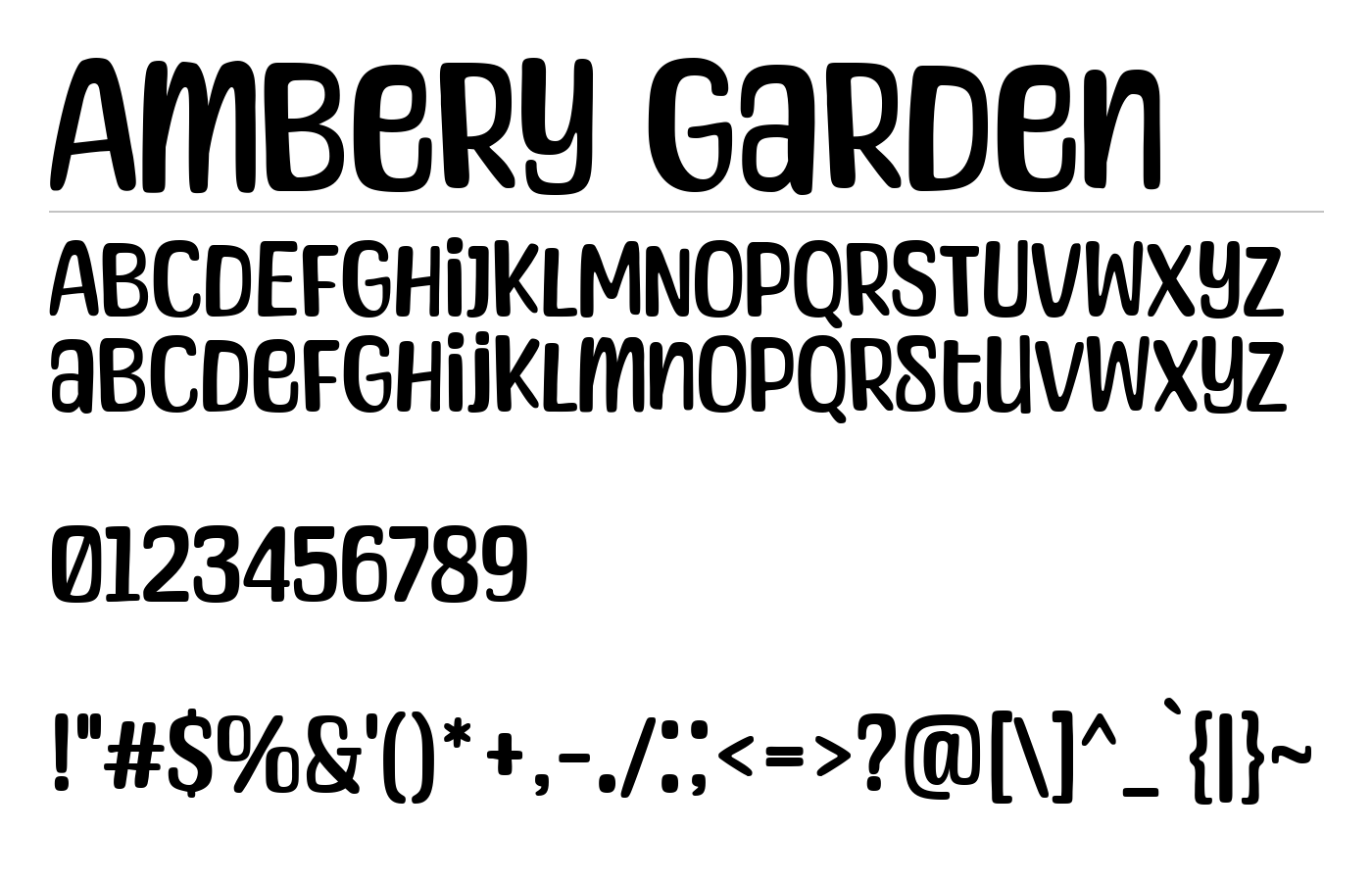 Ambery Garden Font preview