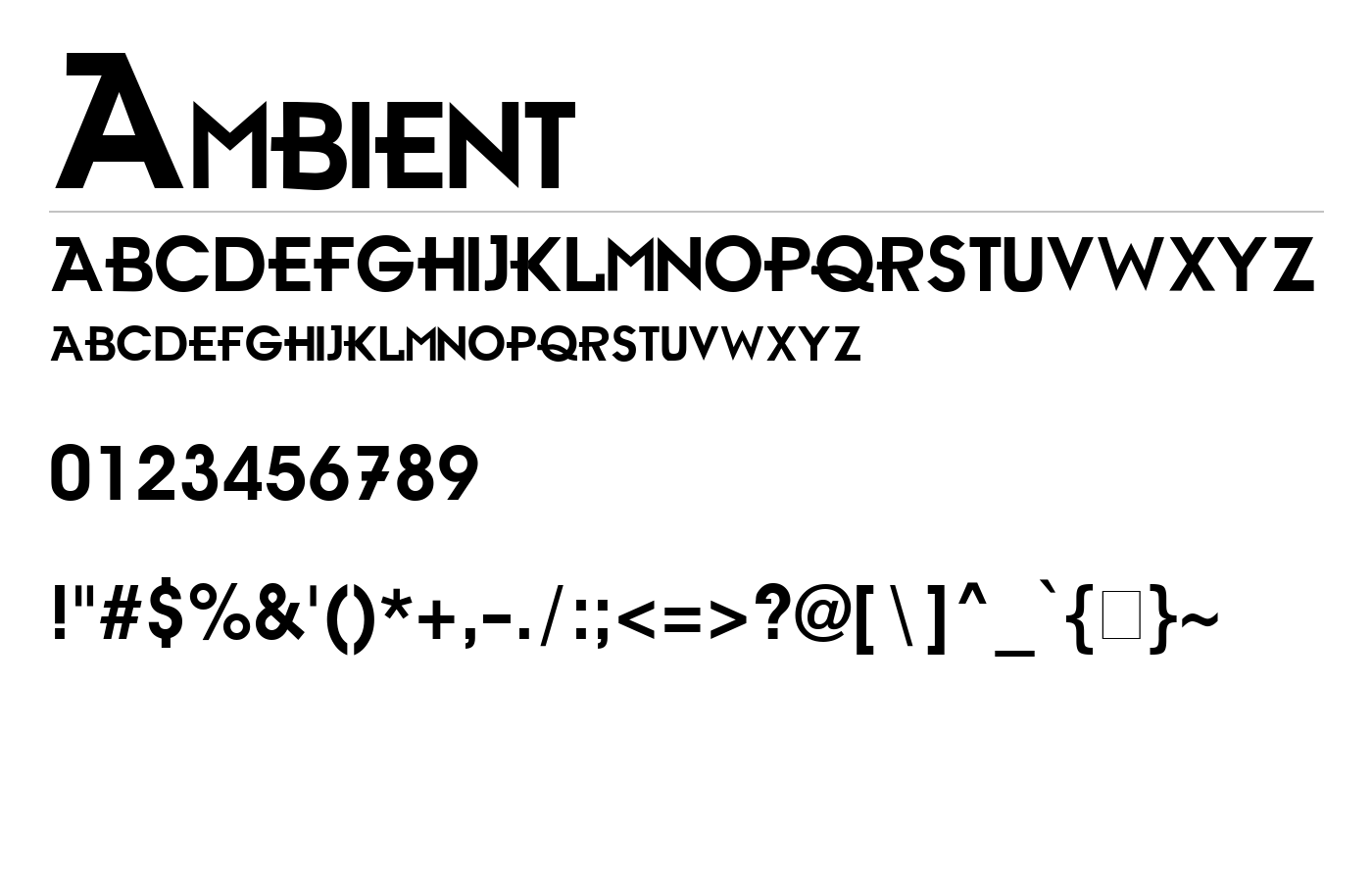 Ambient Font preview