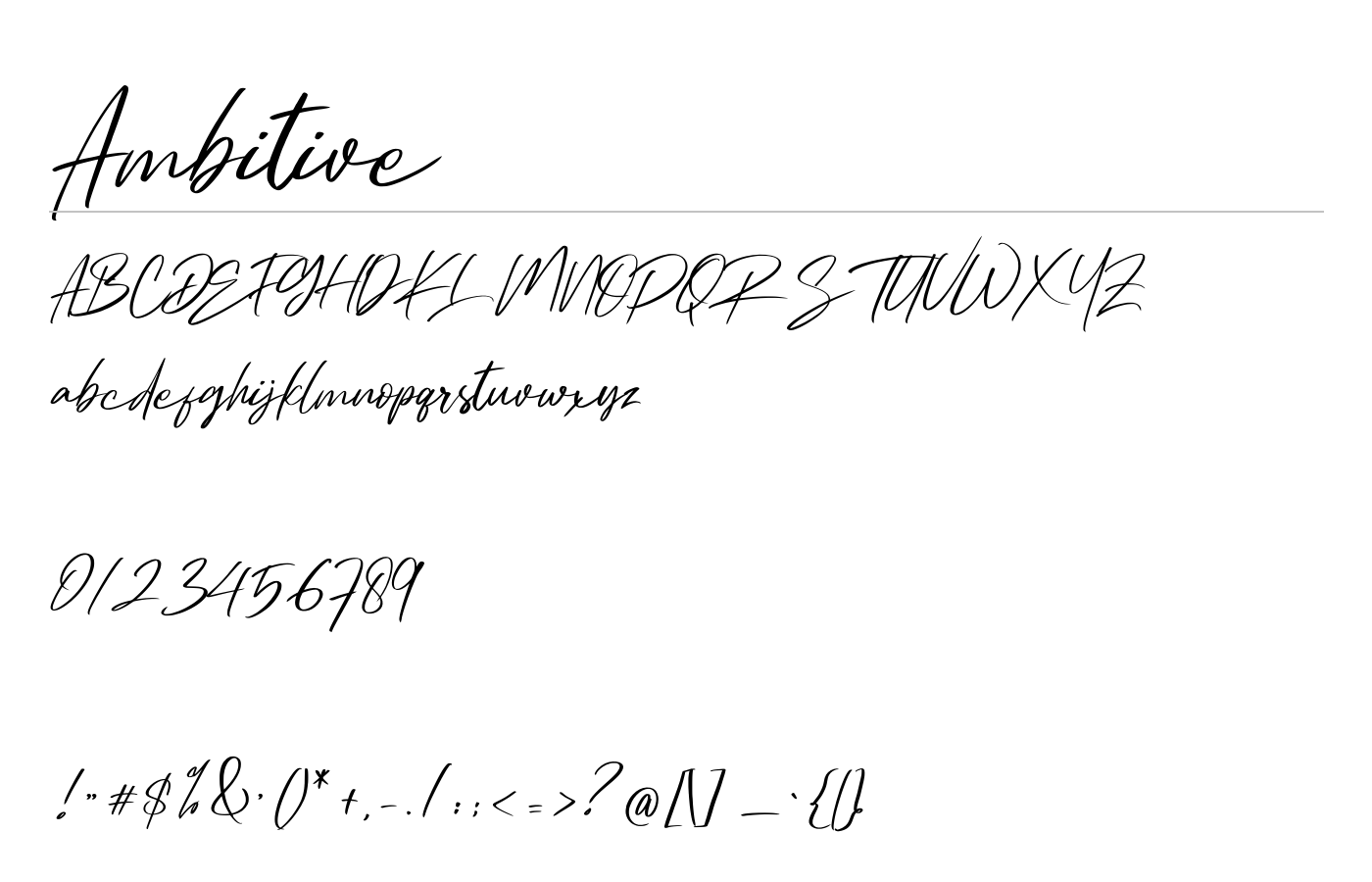 Ambitive Font preview