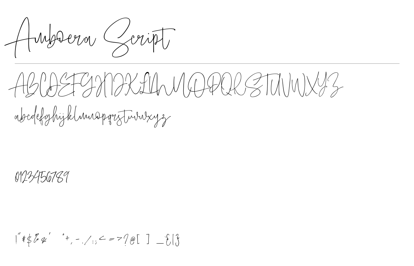 Amboera Script Font preview