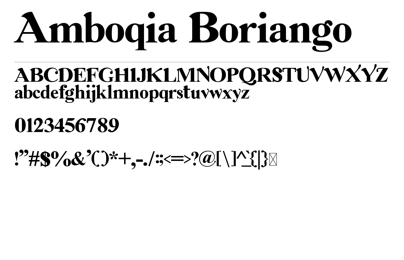 Amboqia Boriango Font preview
