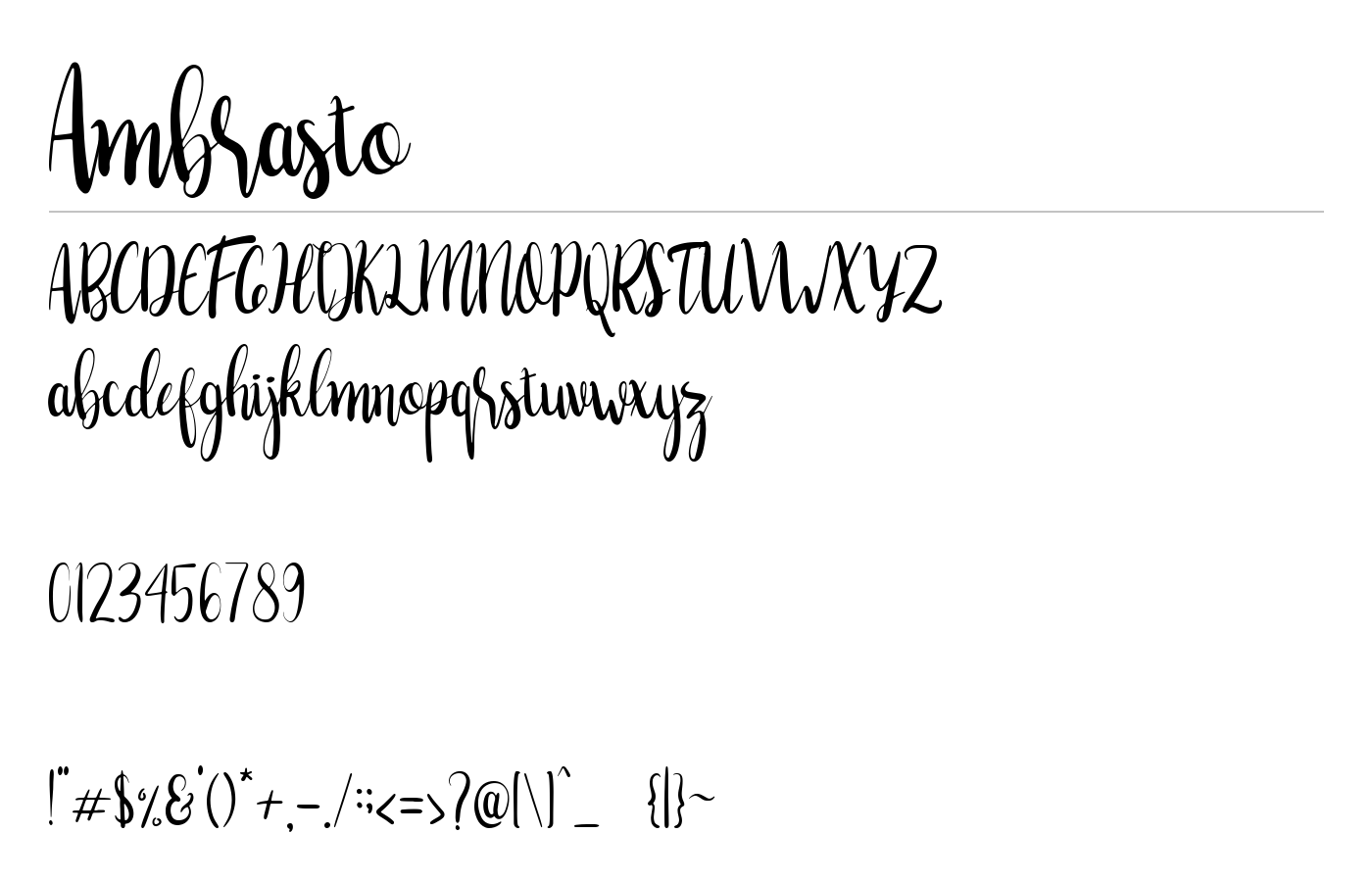 Ambrasto Font preview