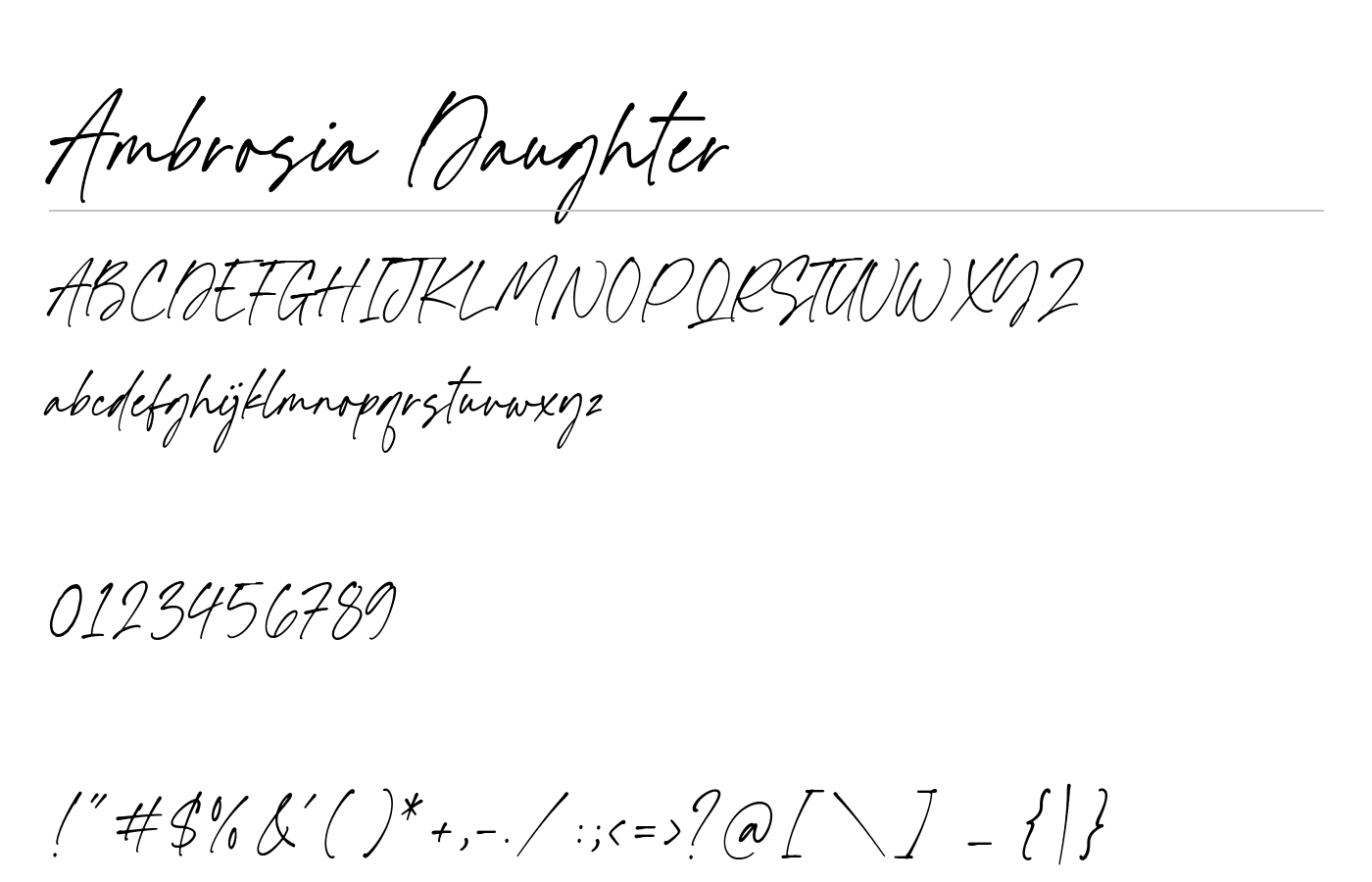 Ambrosia Daughter Font preview