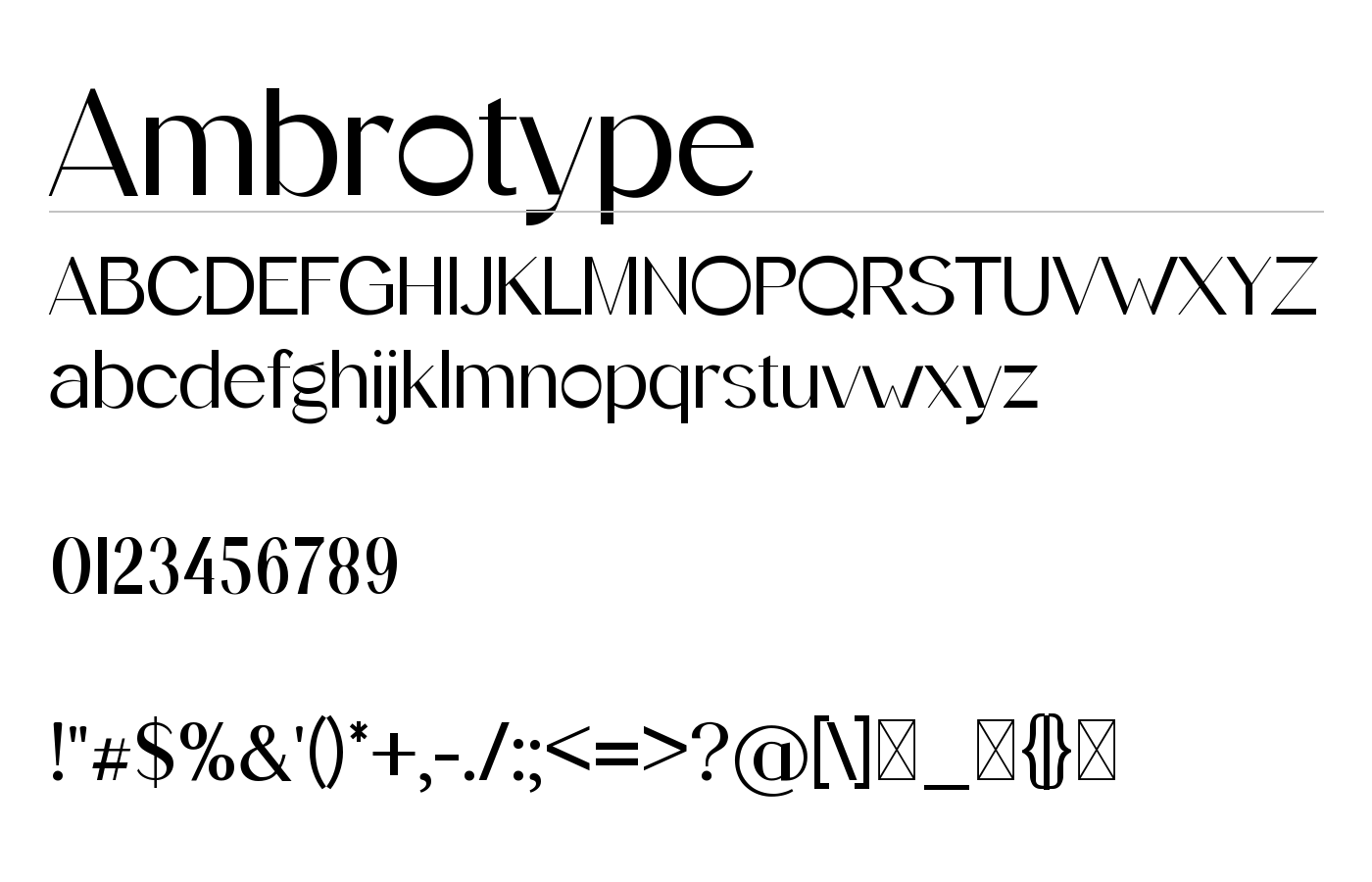 Ambrotype Font preview