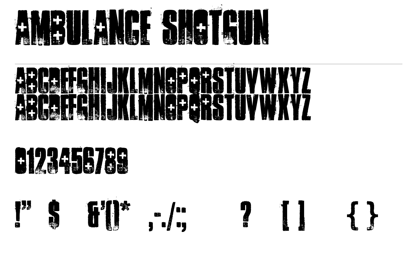 ambulance shotgun Font preview