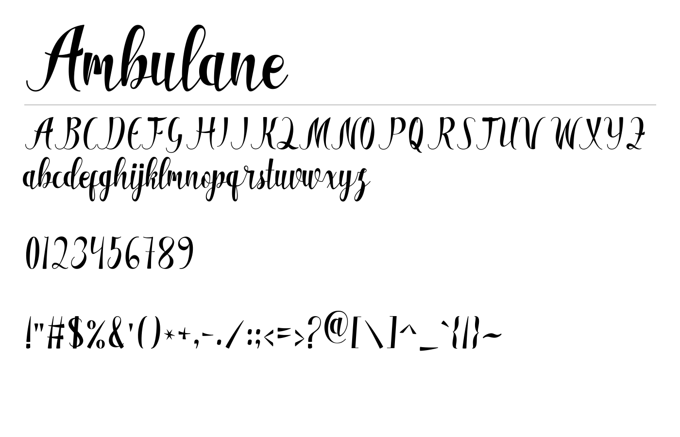 Ambulane Font preview