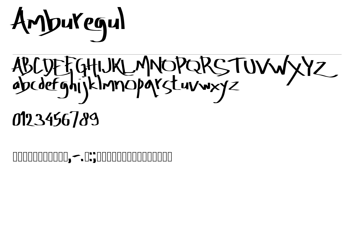 Amburegul Font preview