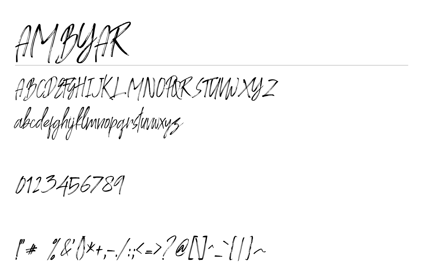 AMBYAR Font preview