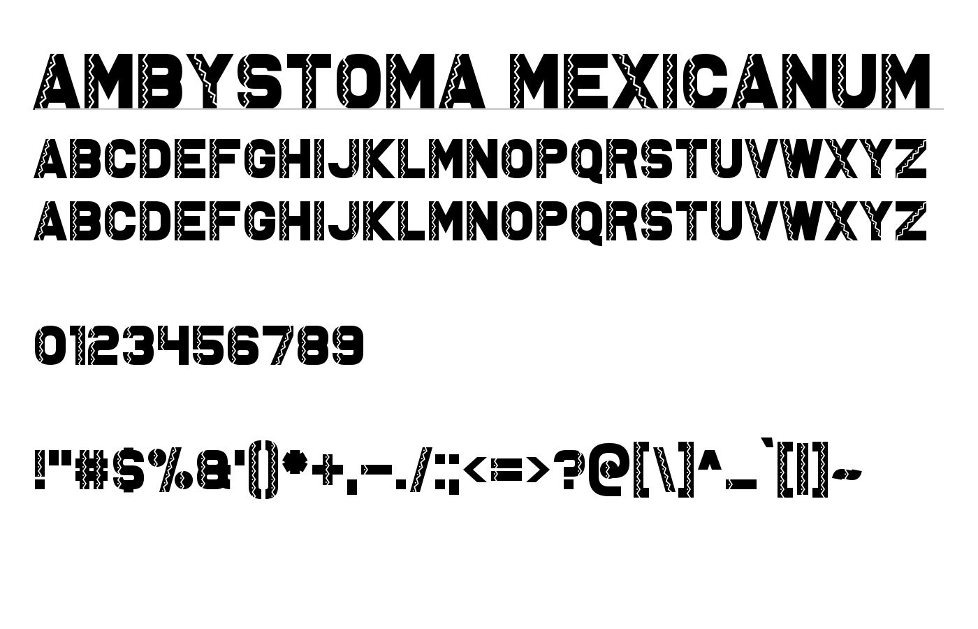 Ambystoma Mexicanum Font preview