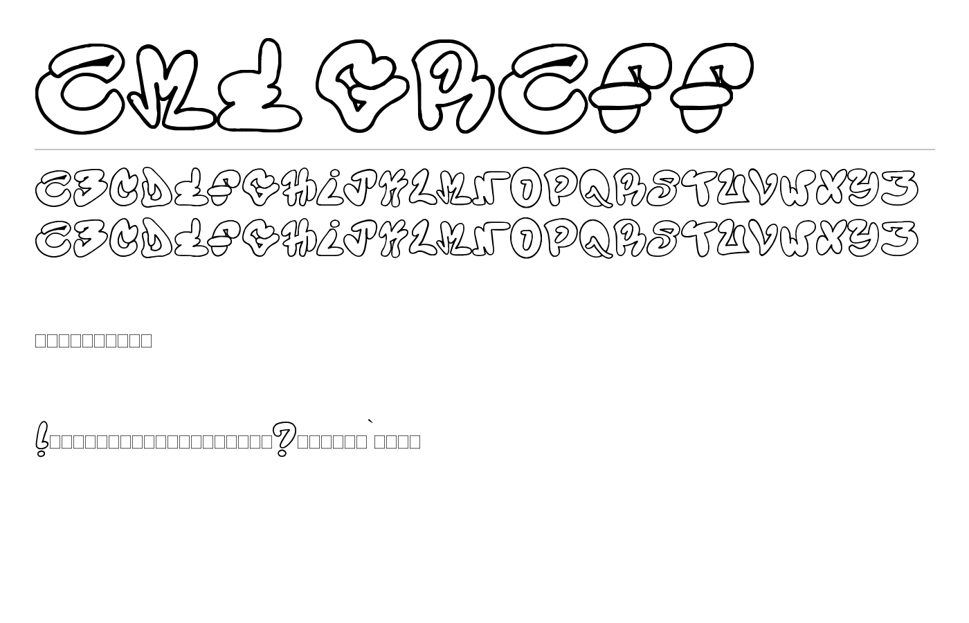 ame graff Font preview