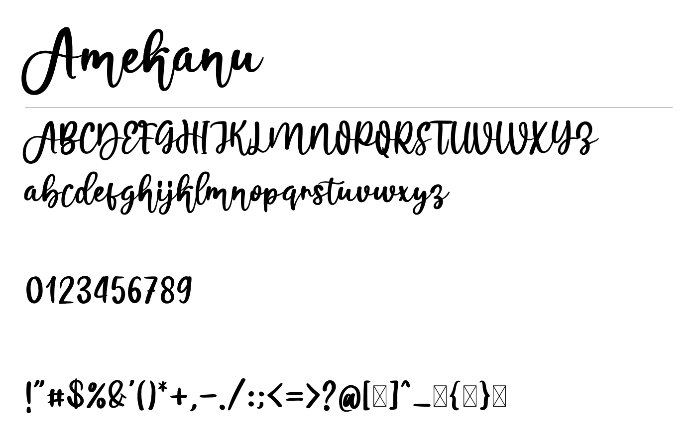 Amekanu Font preview