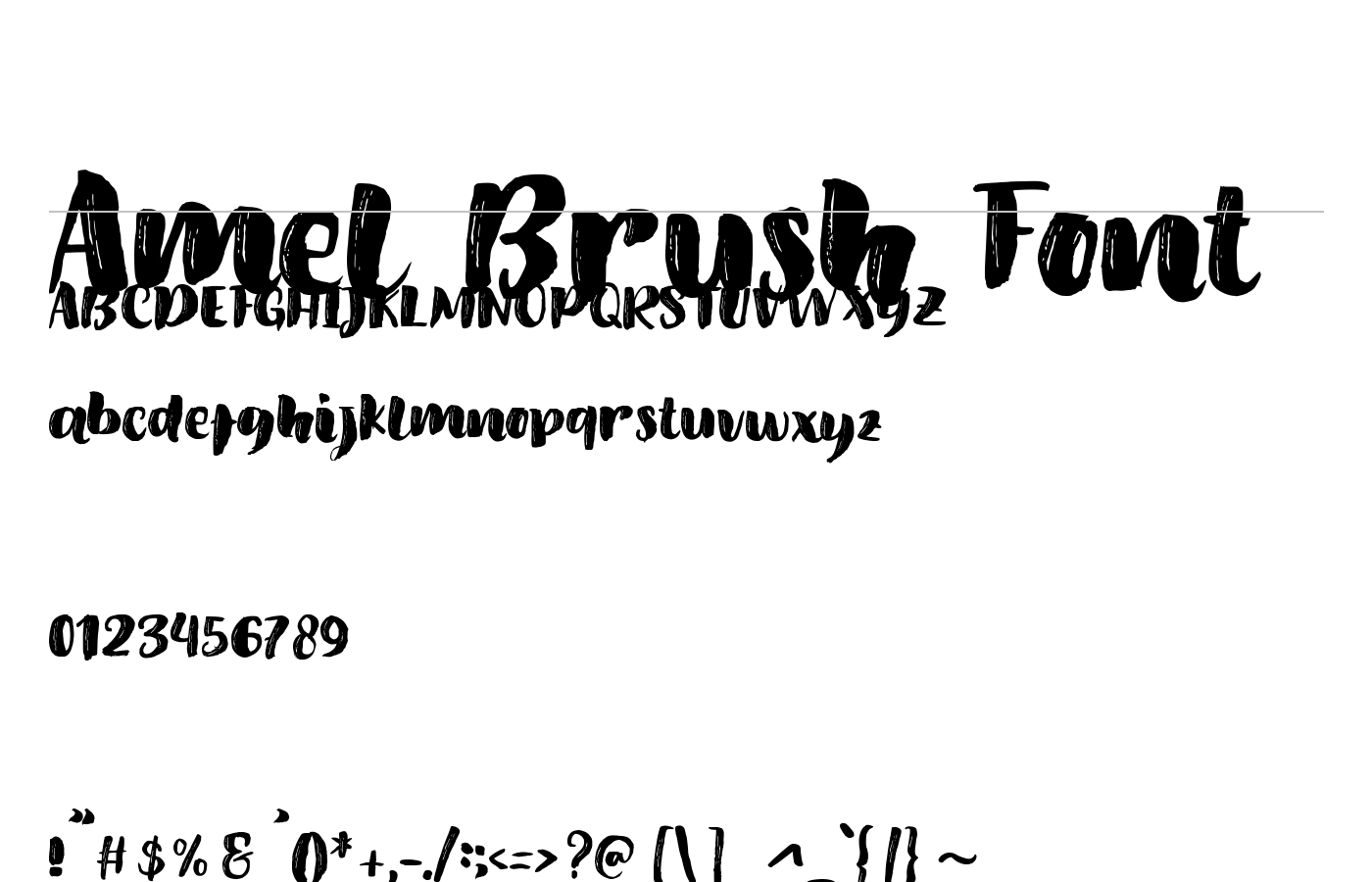 Amel Brush Font preview