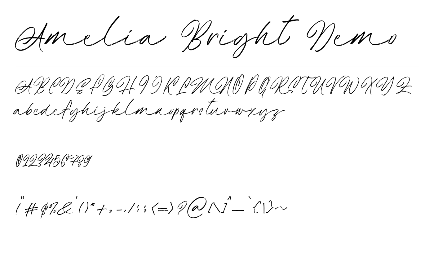Amelia Bright Demo Font preview