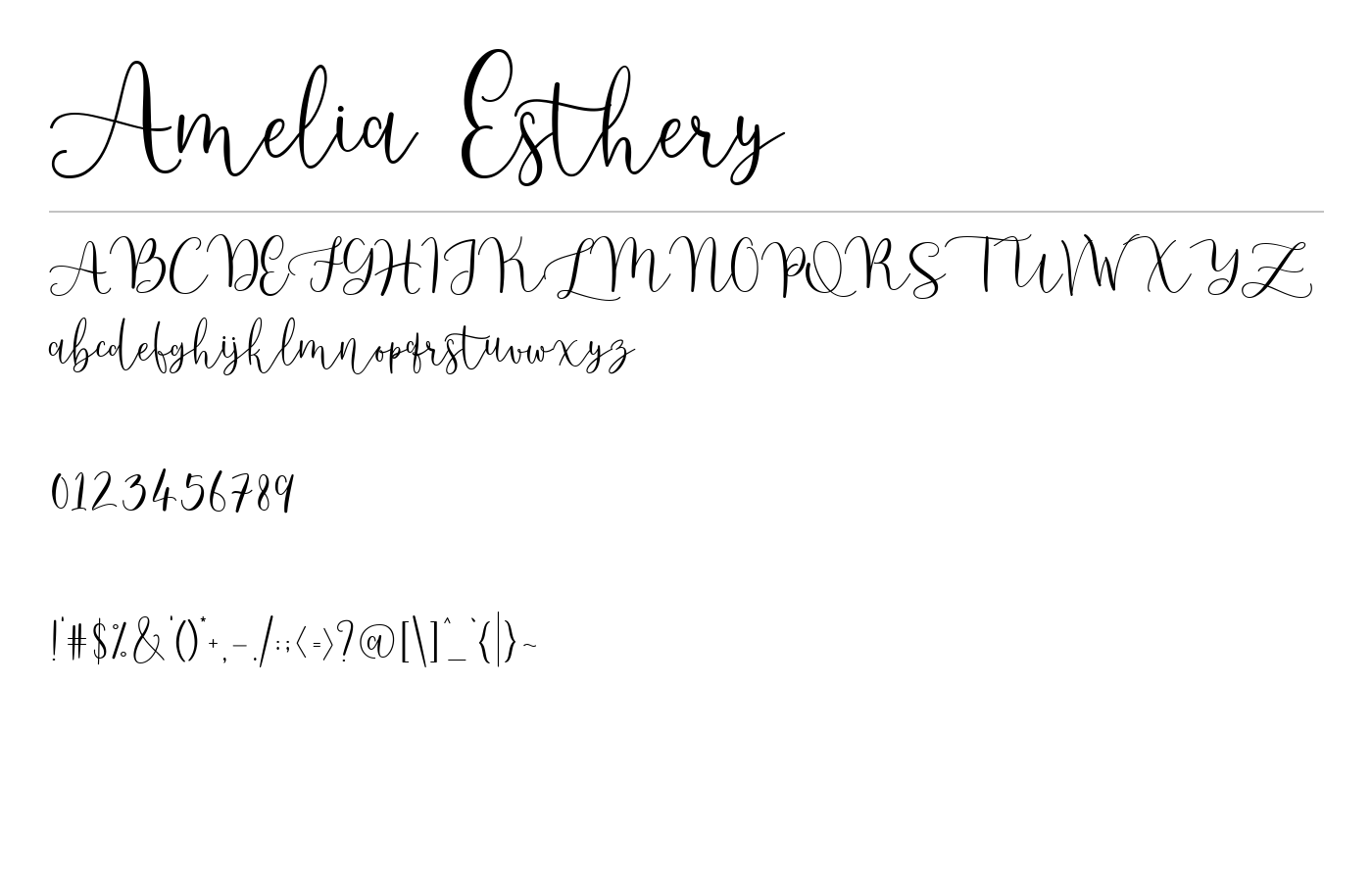 Amelia Esthery Font preview