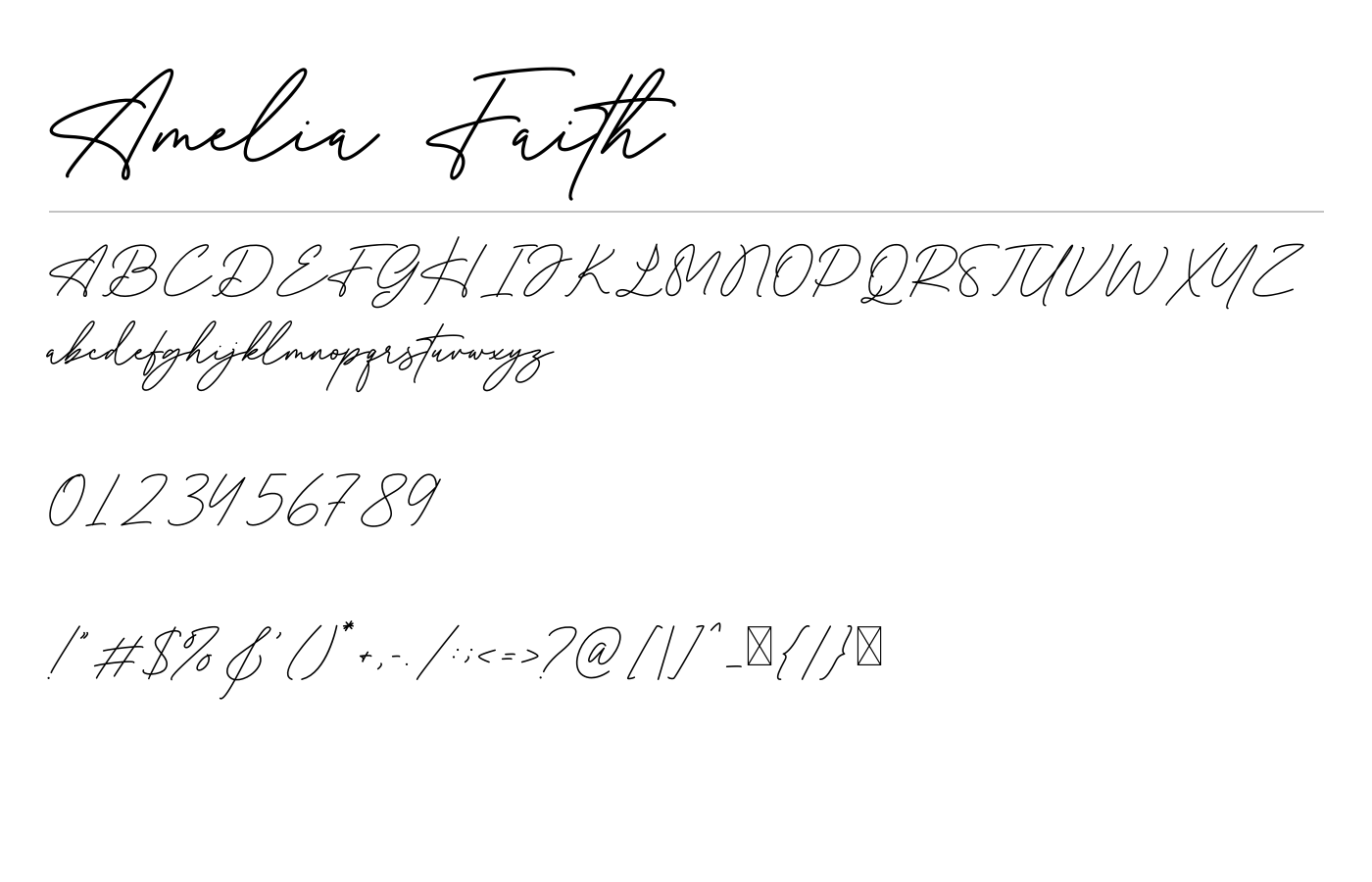 Amelia Faith Font preview